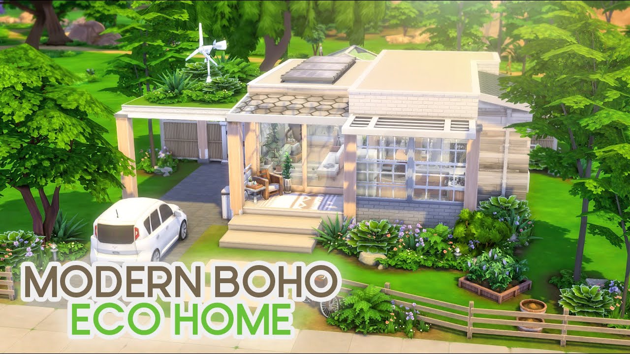 Modern Boho Eco Home 🌱 The Sims 4 Speed Build | No CC