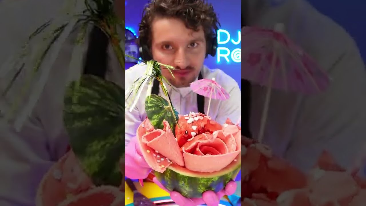 Watermelon Ice Cream Rolls | ASMR 🎧