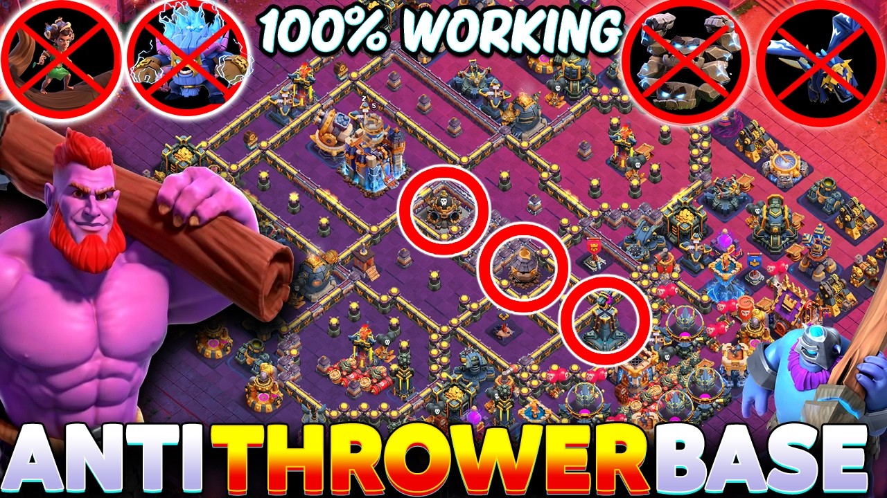 ANTI THROWER TH18 INSANE BASE LINK | AFTER UPDATE TH18 BEST WAR BASE & CWL BASE WITH COPY LINK