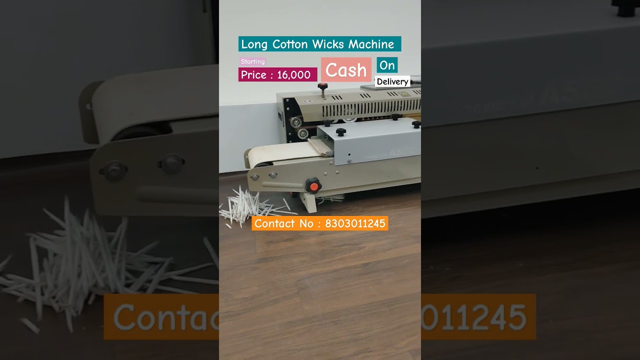 Long cotton wicks machine | cotton wick machine price | vattulu making machine | wicks #shorts