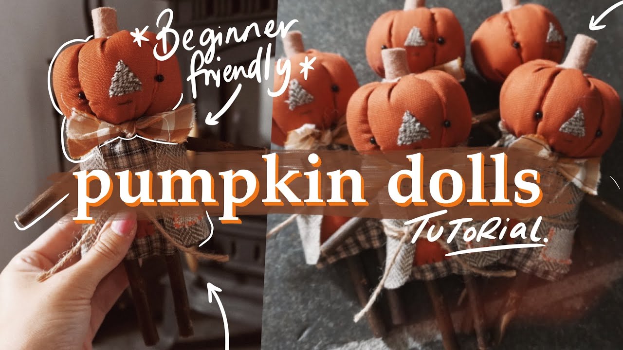 How to make primitive pumpkin dolls - beginner friendly edition! 🍂🎃 NEW 2025 EDITION!