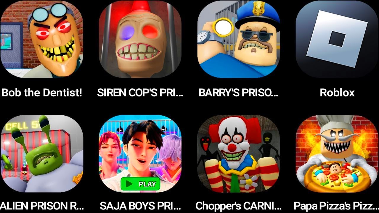 Bob the Dentist,SIREN COP'S PRISON,BARRY'S PRISON RUN,Roblox,ALIEN PRISON RUN,SAJA BOYS PRISON...[ơ