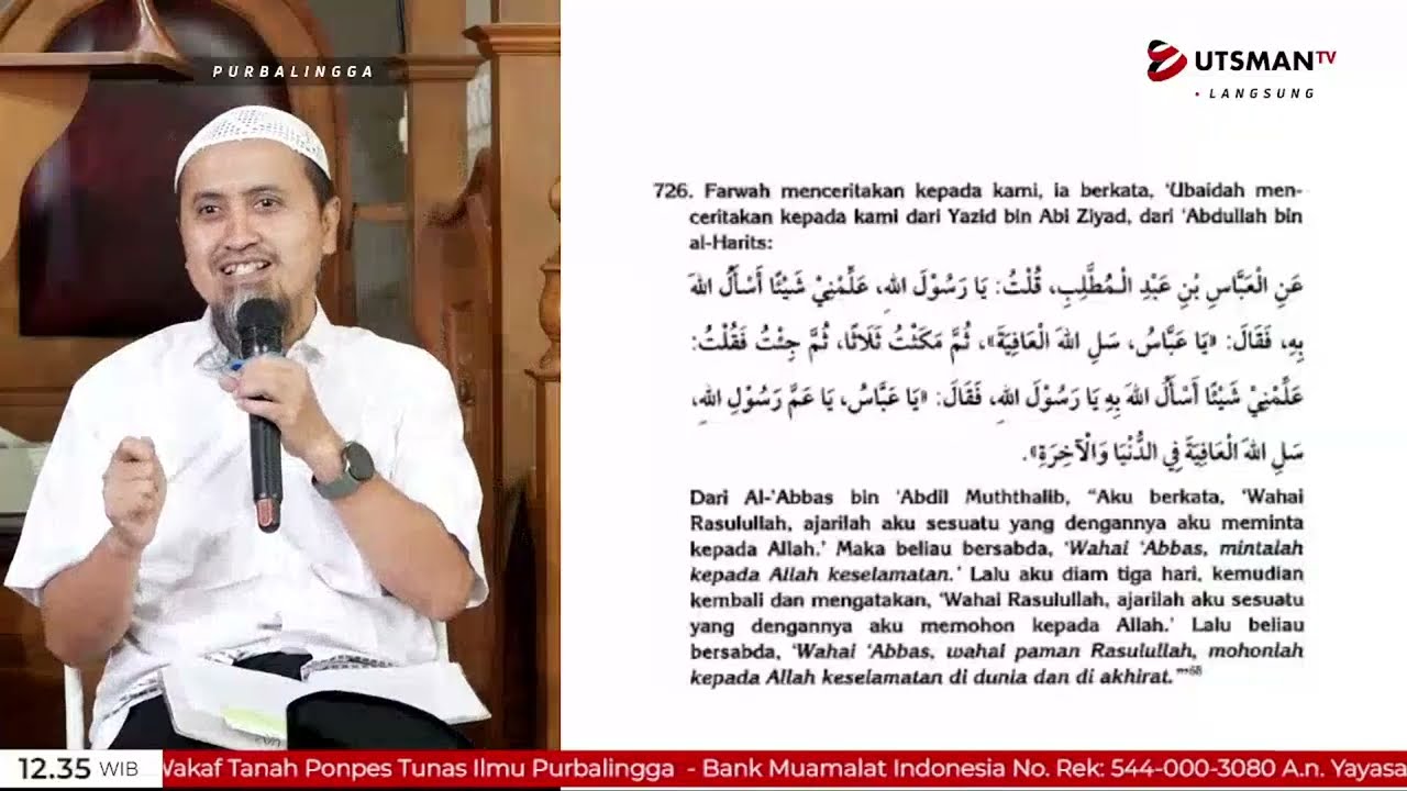 LIVE Mohon Keselamatan Kepada Allah ﷻ  | Hadits No.726 - Ustadz Abdullah Zaen, Lc. M.A.