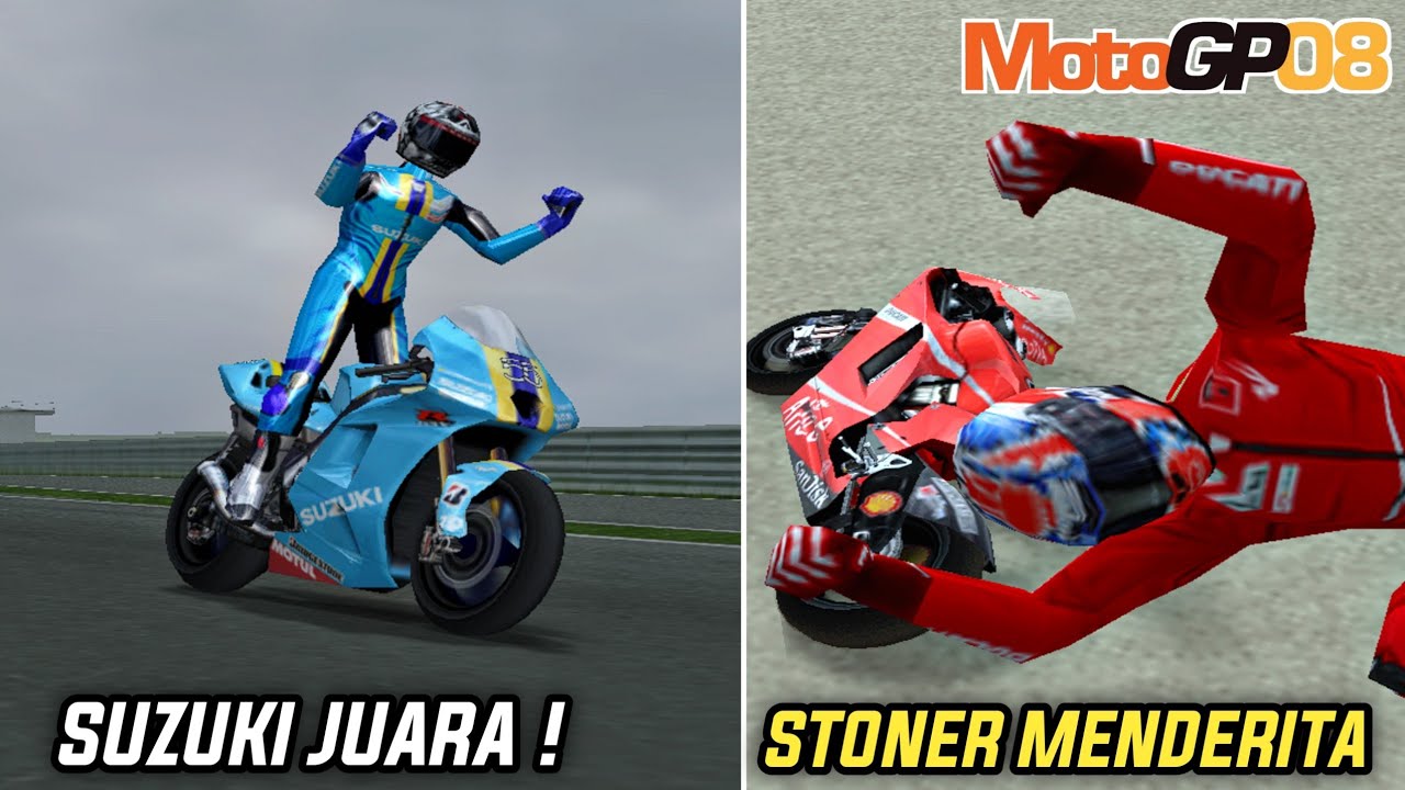 CRASH Horor STONER Suzuki Ambil Kesempatan Poin Penuh - MotoGP 08 Career 43