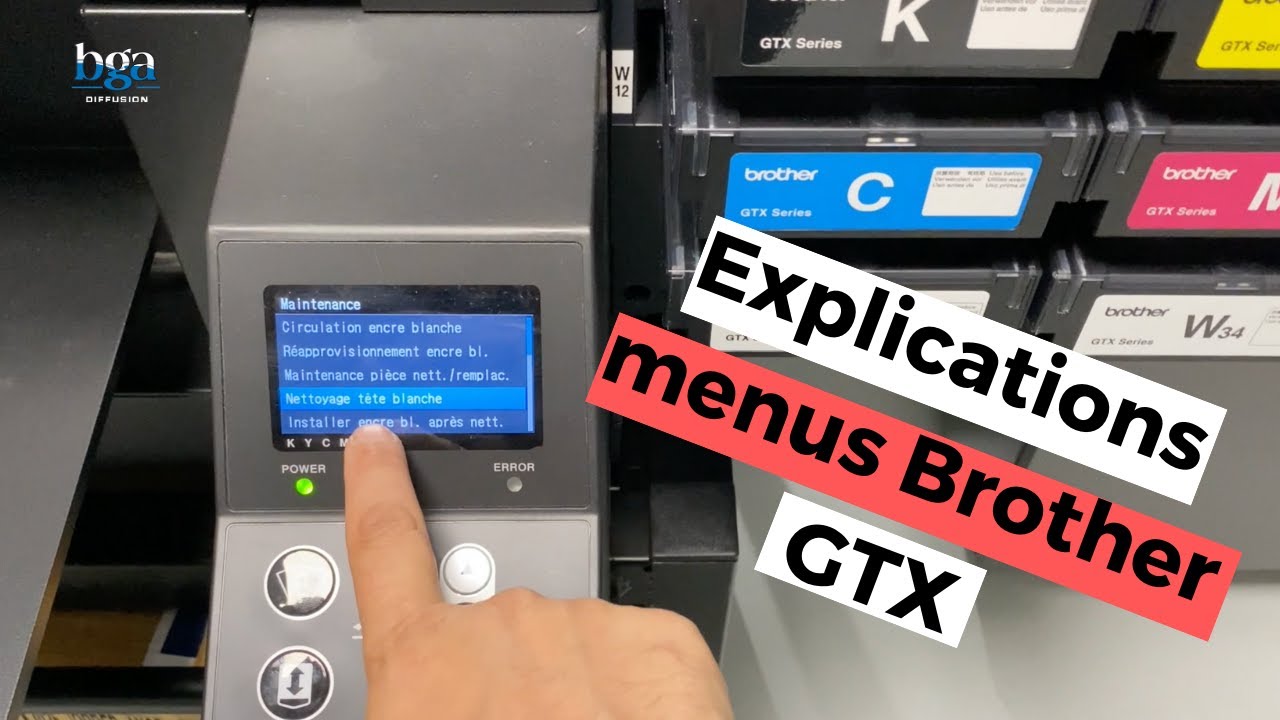 Explications des menus Brother GTX