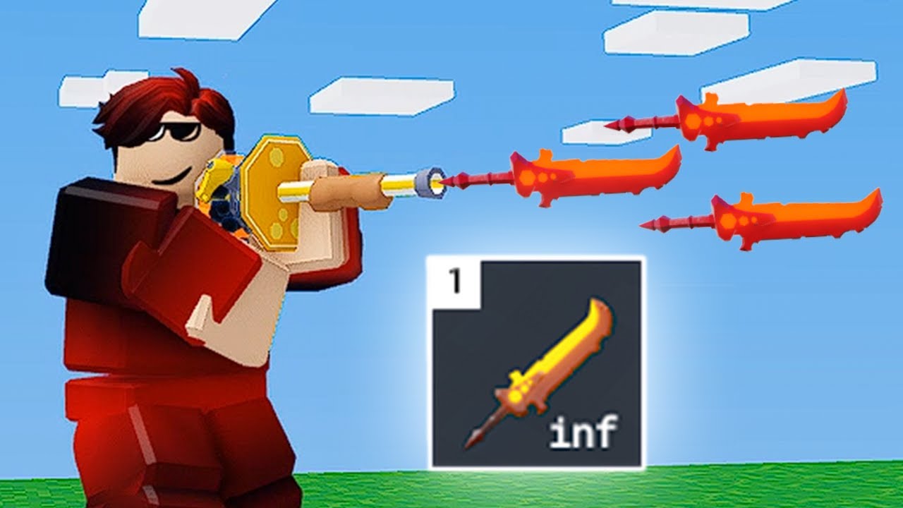 I BROKE The *NEW GUN* In Roblox Bedwars...