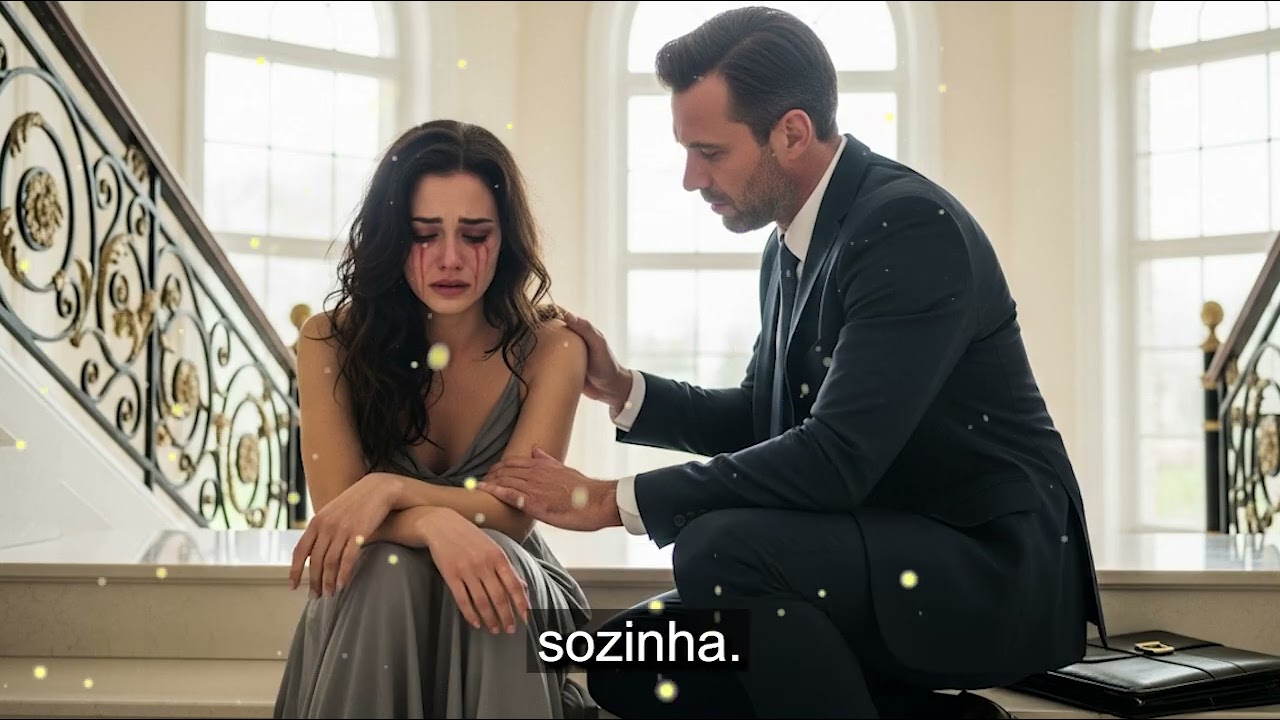 💔 ELA FOI VISTA CHORANDO NA ESCADA DA MANSÃO… E O MILIONÁRIO LARGOU TUDO PARA CONSOLAR ELA!