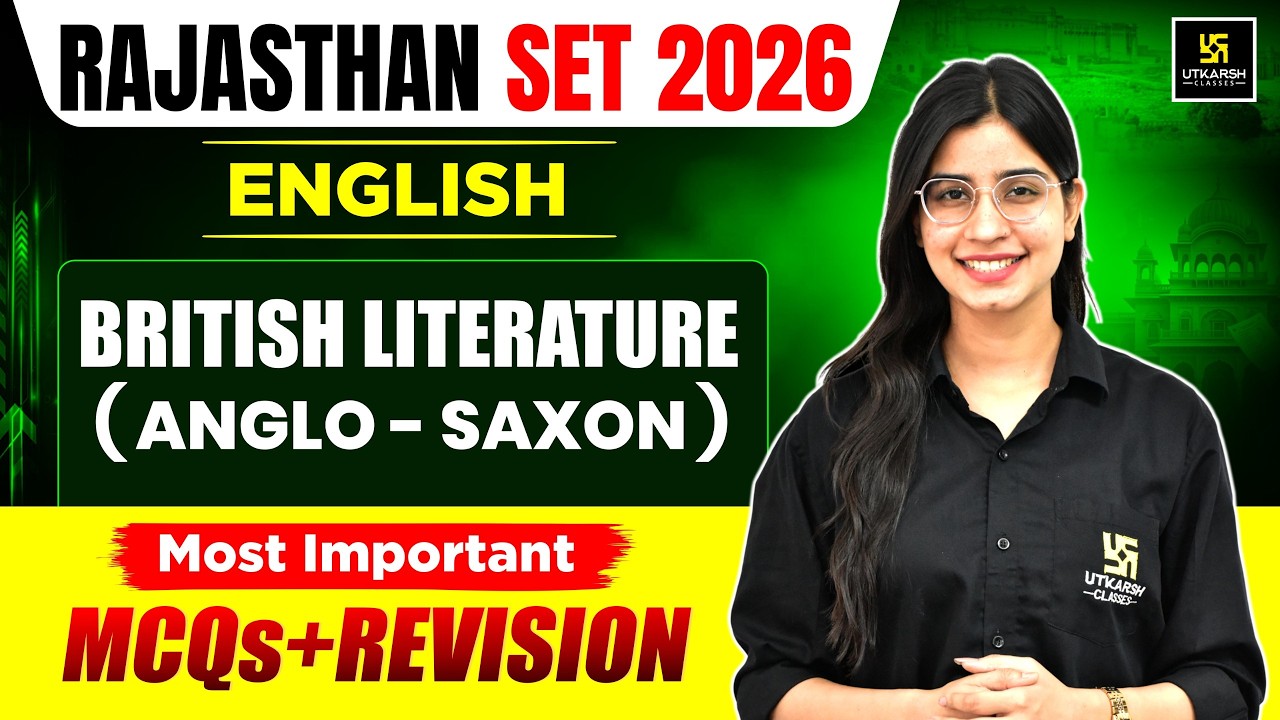 Rajasthan SET 2026 English | British Literature (Anglo - Saxon) | English by Prerna Ma'am