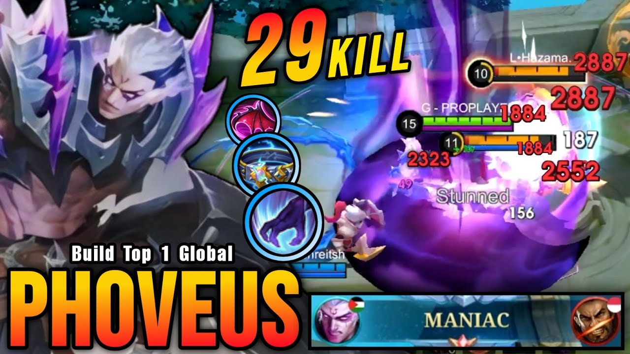 29 Kills + MANIAC!! New META Phoveus Real Monster Jungler!! - Build Top 1 Global Phoveus ~ MLBB