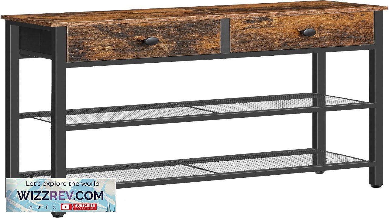 HOOBRO 29.5" Narrow Console Table with 2 Fabric Drawers Sofa Table Small