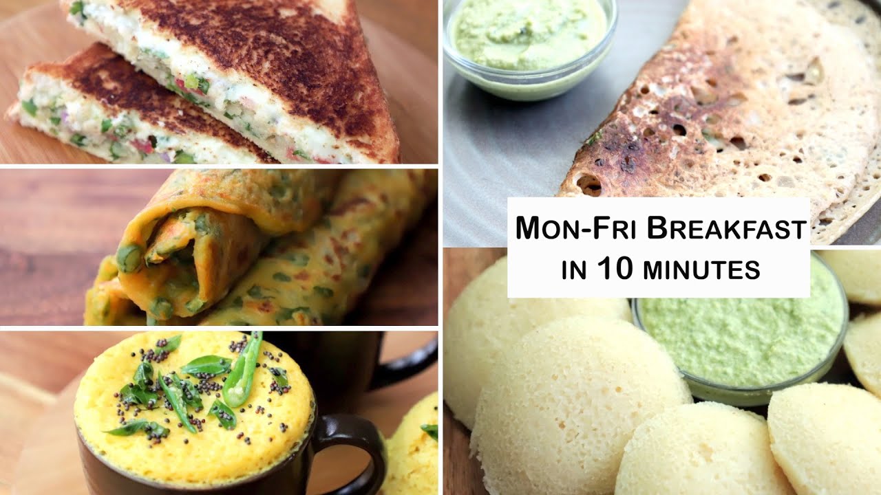 Monday To Friday Breakfast in 10 minutes - Quick Breakfast Recipes