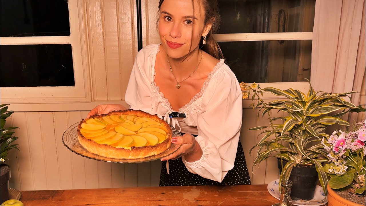 ASMR A TORTA mais relaxante do YOUTUBE! RELAXE INTENSAMENTE enquanto preparo uma torta de MAÇÃ