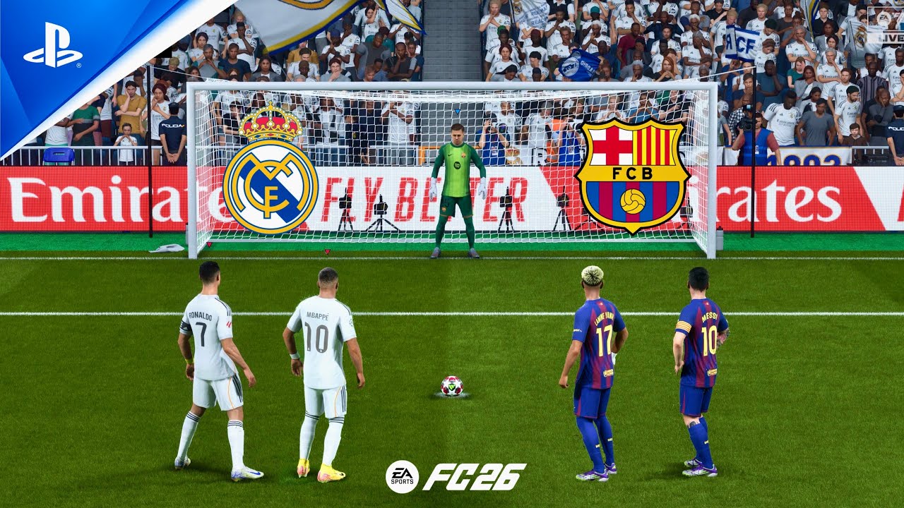 FC 26 | Ronaldo Mbappe vs Messi Yamal | Real Madrid vs FC Barcelona | Penalty Shootout - PS5