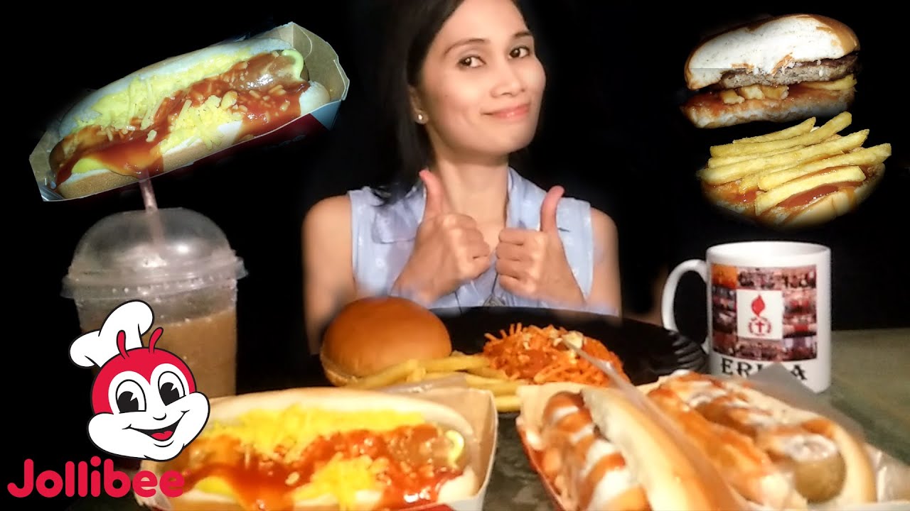 Jollibee Mukbang: Cheesy Classic Jolly Hotdog, Yum Burger, Spaghetti, Fries, Coke Float (No Talking)