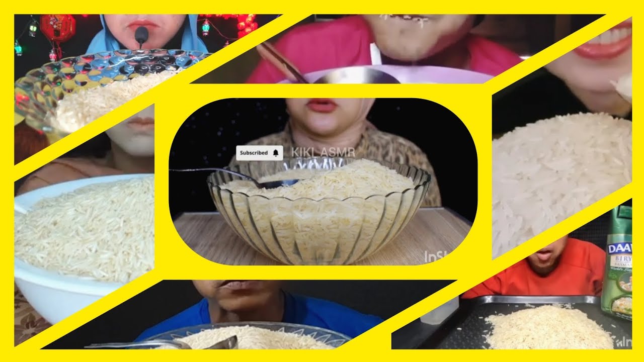 ASMR RAW RICE EATING || COMPILATION MAKAN BERAS EATING DAAWAT RICE EATING 