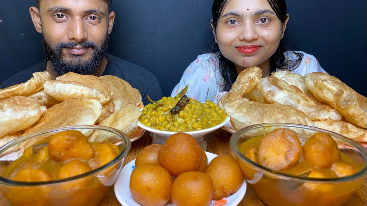 EATING SHOW,LUCHI/PURI,ALU DUM,CHOLAR DAL AND SWEETS❤️❤️,