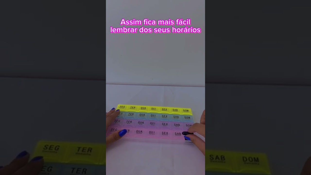 Porta Comprimido Organizador de Rem&eacute;dios de 28 dias 4 Semanas