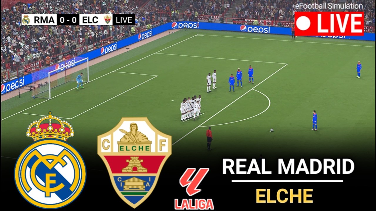 🔴LIVE- Real Madrid vs Elche l Laliga 2026 l Full Match eFootball Pes 21 Game Video Simulation