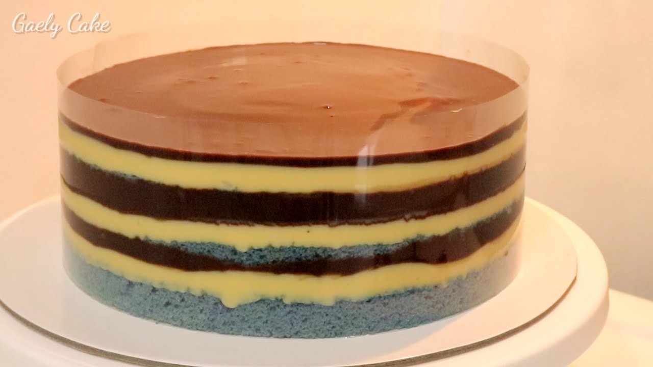 Blue Chiffon Boston Cream Cake | Gaely Cake