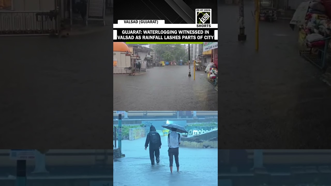 Watch! Waterlogging witnessed in Gujarat&rsquo;s Valsad as rainfall lashes various parts of the city