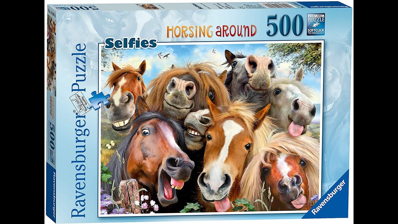Ravensburger 146956  Selfies Horsing Around 500 Piece Jigsaw Puzzle Timelapse
