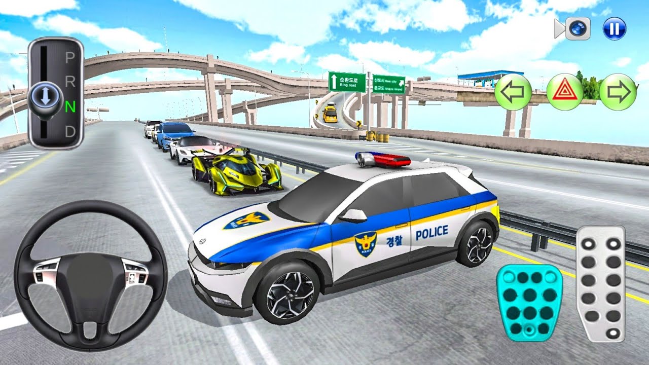 New Police Car Hyundai Ioniq 5 Highway Patrol Duty - 3D Driving Class Simulation - Android gameplay