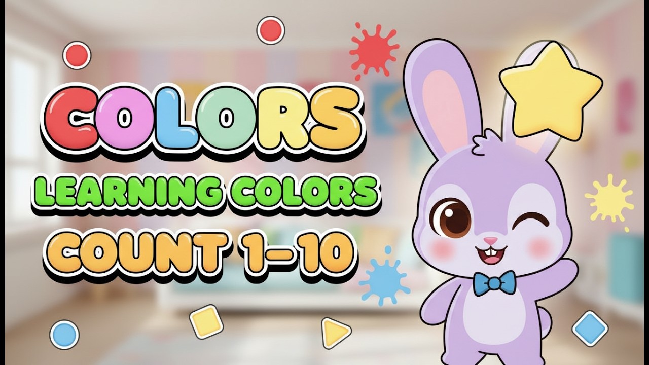 Learn Colors (Red Green Black) and Counting with Bunny Friends