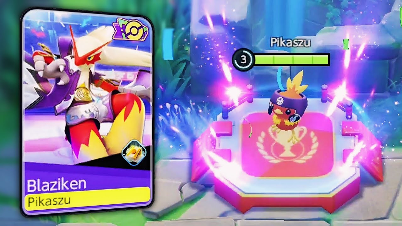 Blaziken Default vs Champion Style Holowear Comparison - Pokemon Unite