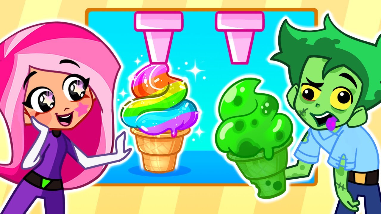 Mystery Ice Cream Turned Into Zombies 🍨🧟‍♀️ | Princess vs Zombie Pretend Play | Kids Cartoons