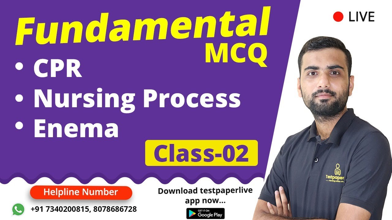 Fundamental MCQ CPR, Enema, Nursing Process & Staff Nurse Online Classes  | Testpaperlive