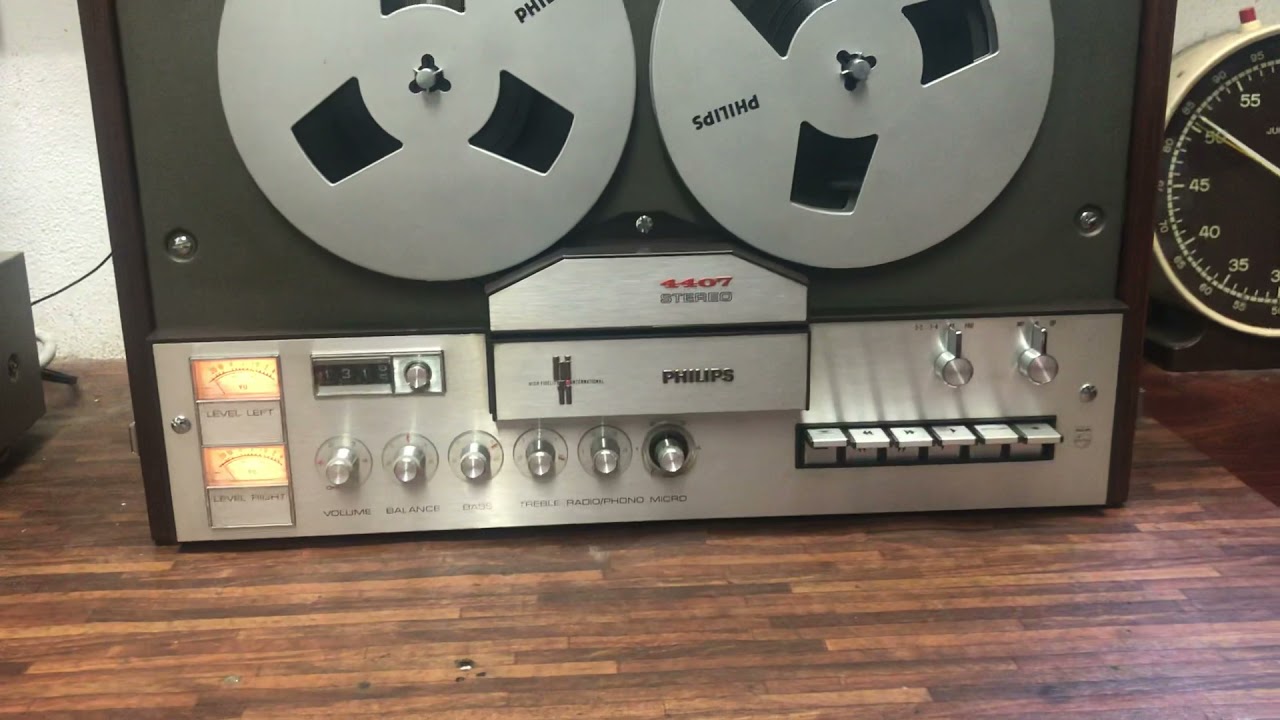 Philips N4407 Tonbandger&auml;t / Bandmaschine Funktionstest nach &Uuml;berholung Baujahr 1970