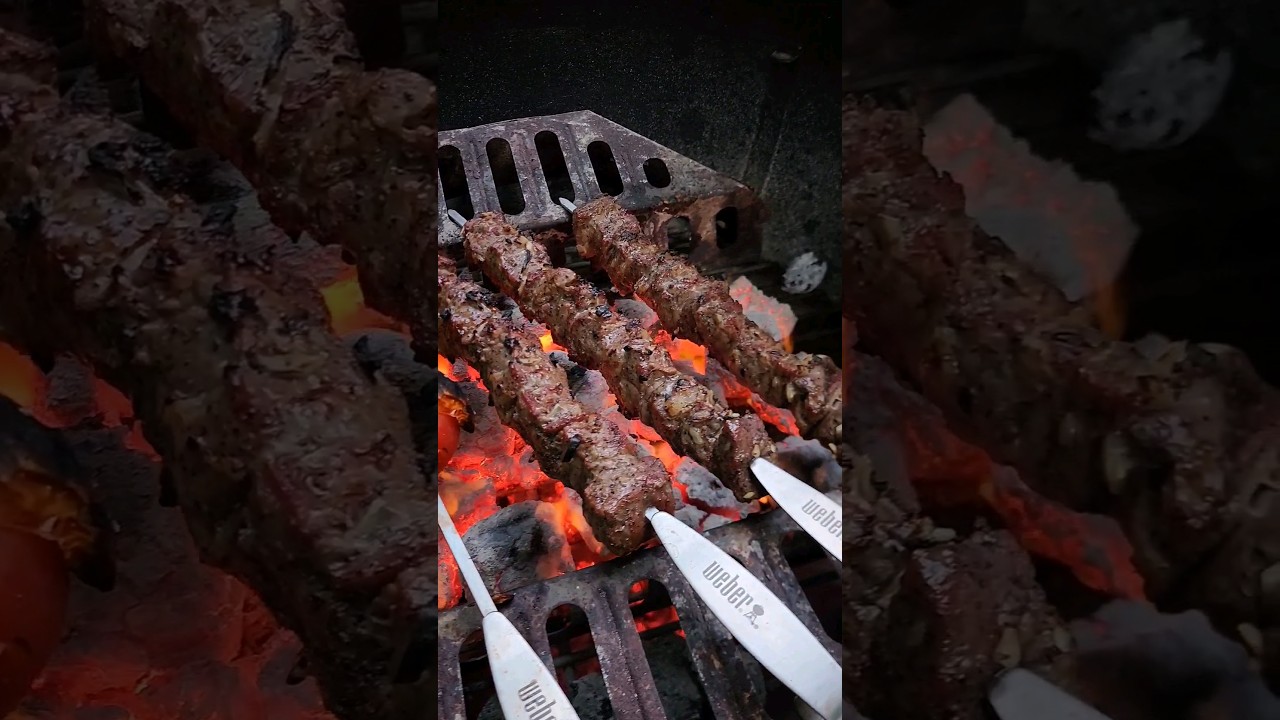 Beef Kabobs on the Weber Grill #webergrill #kabobs #beef #grill #charcoal #food #bbq