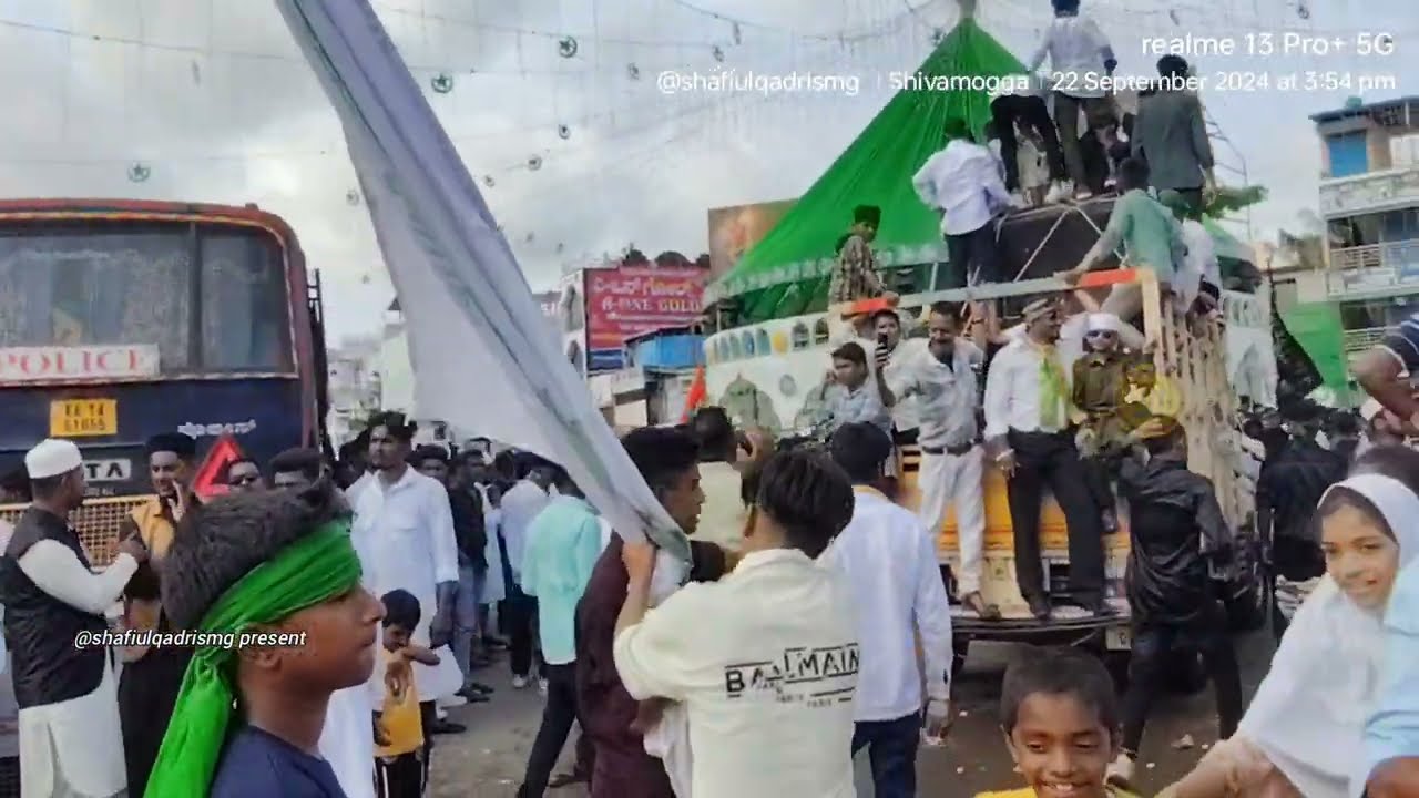 EID MILAD UN NABI,ﷺ JULOOS SHIMOGA 22,September 2024 #jashneeidmiladunnabi2024 @shafiulqadrismg