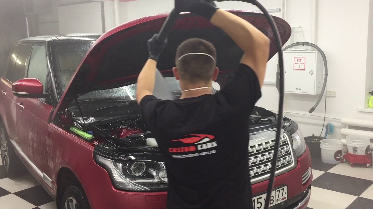 Мойка подкапотного пространства Range Rover