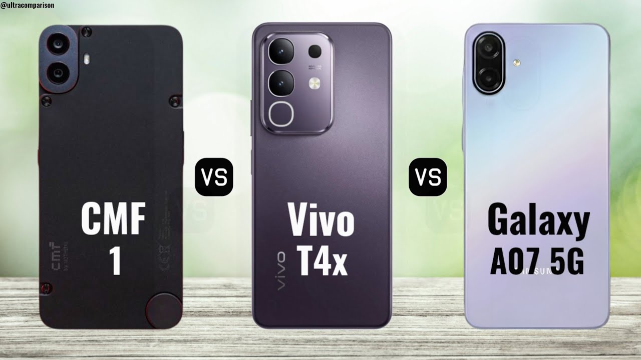 Сравнение CMF Phone 1 5G, Vivo T4x 5G и Galaxy A07 5G || Полное сравнение