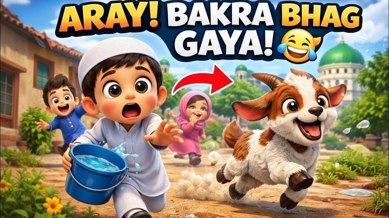 Ali Ka Bakra Bhaag Gaya 😂🐐 | Funny Islamic Kids Cartoon | KIDS ISLMIC |
