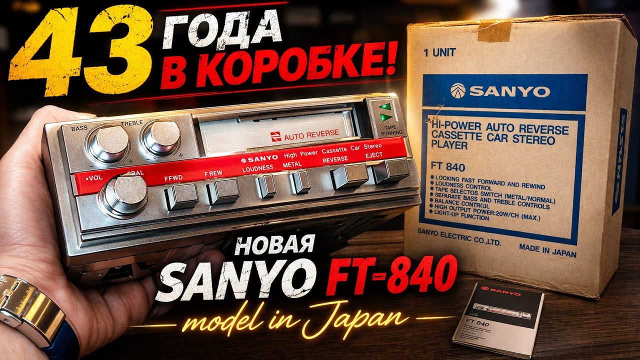 РАСПАКОВКА Новая Sanyo FT 840 &mdash; 43 года в коробке КАПСУЛА ВРЕМЕНИ mode in JAPAN CAR STEREO