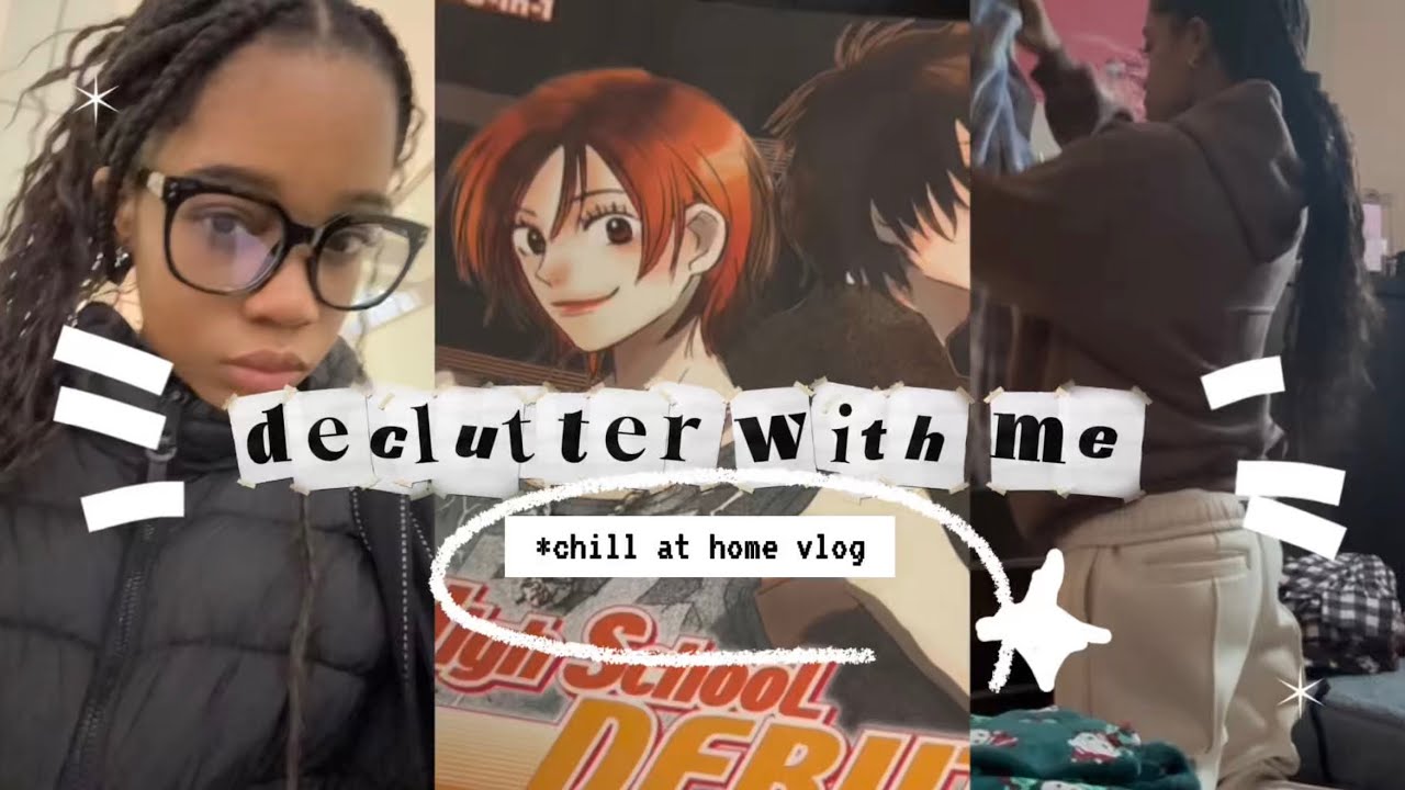 declutter with me 💭 chill at home vlog | cleaning, new manga, skincare routine 