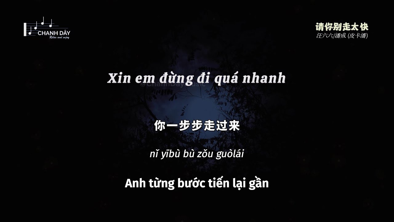 [Vietsub] Xin em đừng đi quá nhanh (请你别走太快) - Vương Lục Lục / Phan Thành (Pika Pan) (汪六六/潘成 (皮卡潘))