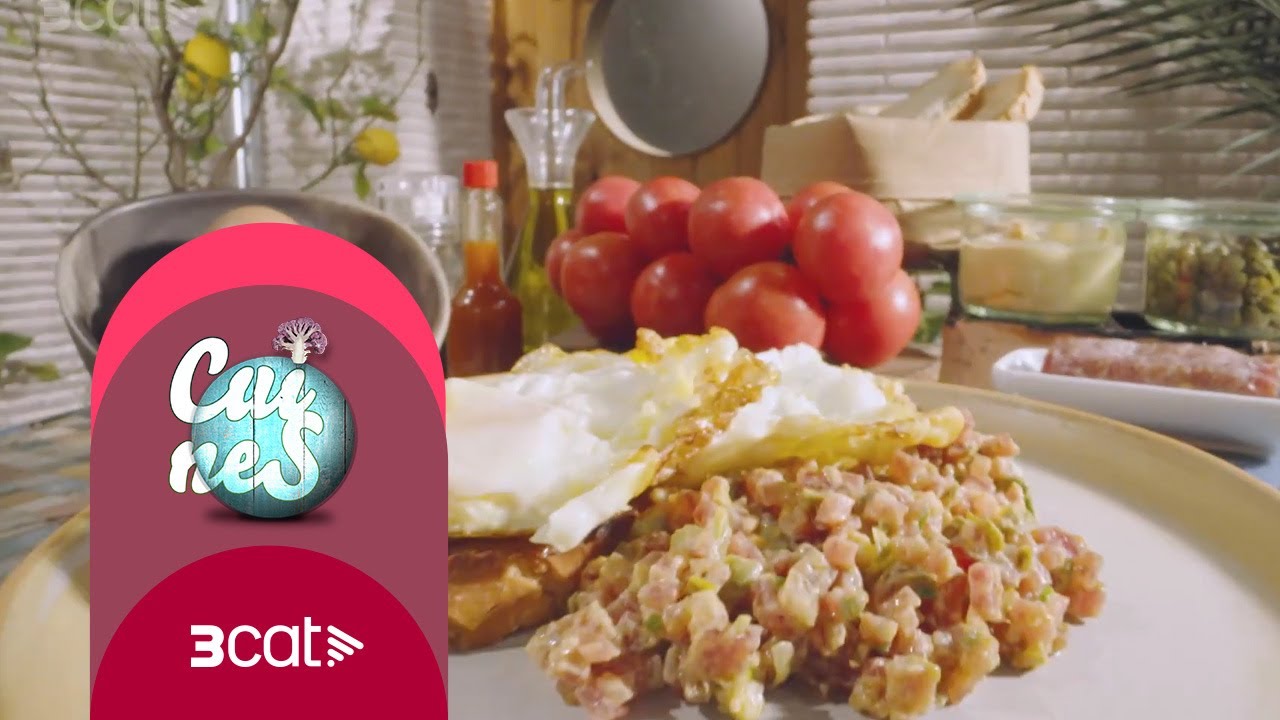 Ous ferrats amb tàrtar de fuet