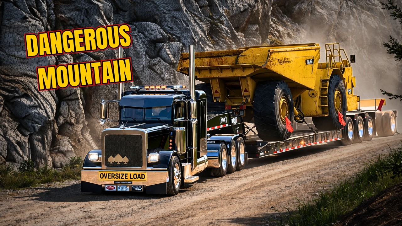 Cummins ISX Roar! Peterbilt 389 Heavy Hauling in East Glacier, Montana - Dangerous Grades