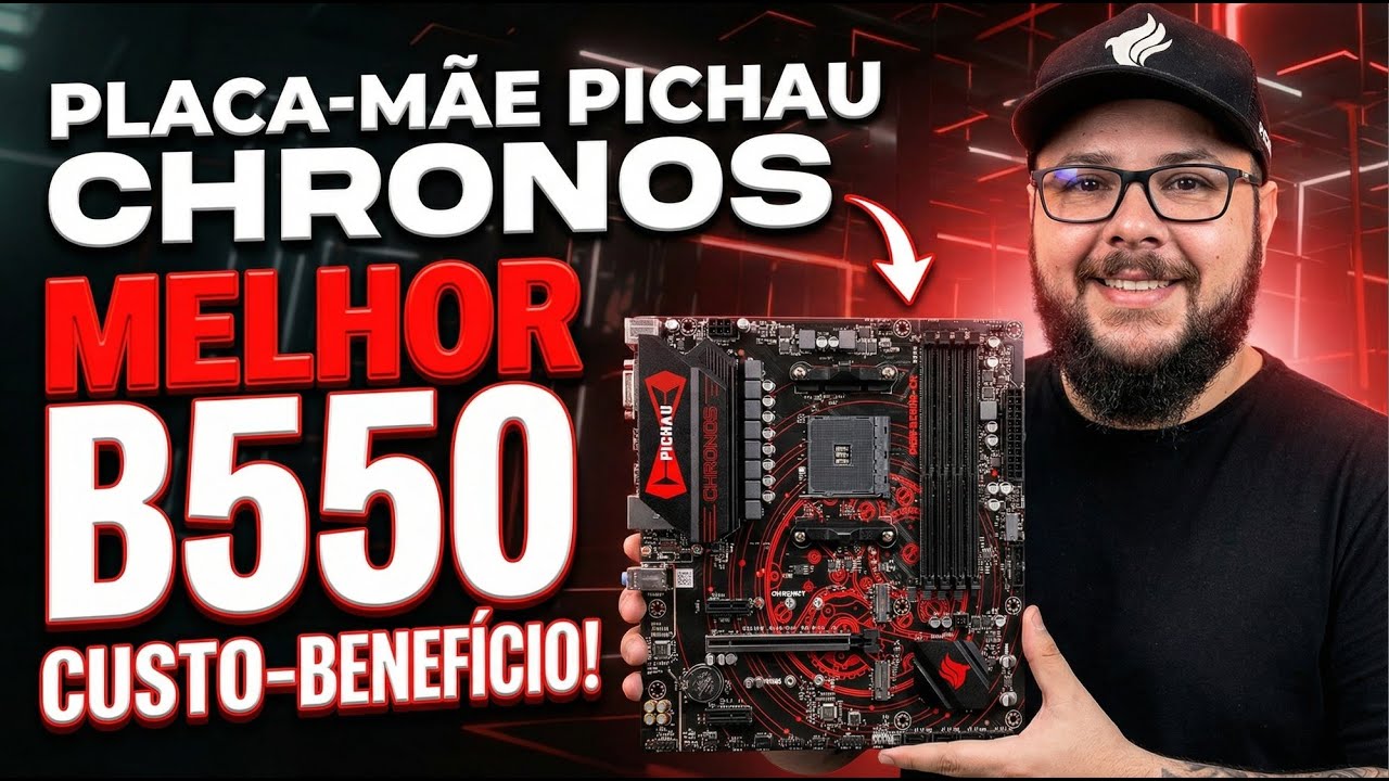 Essa &eacute; a Melhor Placa M&atilde;e AM4 de 2025 4 Slot RAM, 2 Slot M.2 - Pichau B550M Chronos