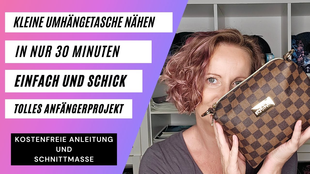 Schnelle Umhängetasche nähen, kostenfreier Schnitt, einfaches Anfänger Nähprojekt