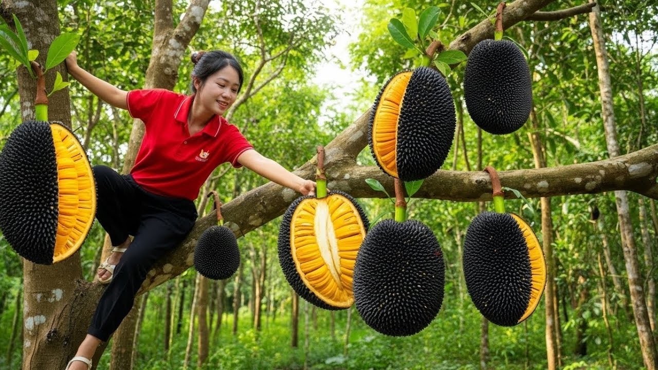 Inside The BIGGEST Black Jackfruit Farm & Factory   From Seed to Harvest Full Process