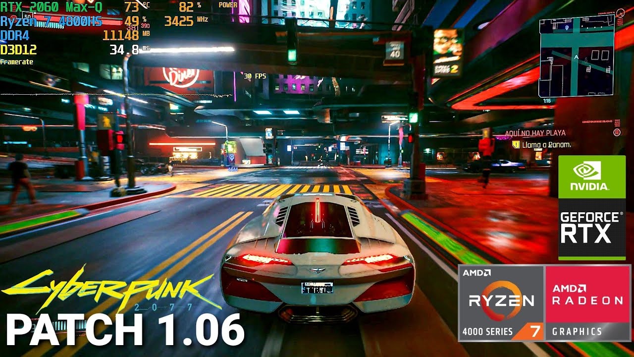 Cyberpunk 2077 - Update 1.06 Performance Improved on RTX 2060 Max-Q (VERY HIGH + ULTRA RAY TRACING)
