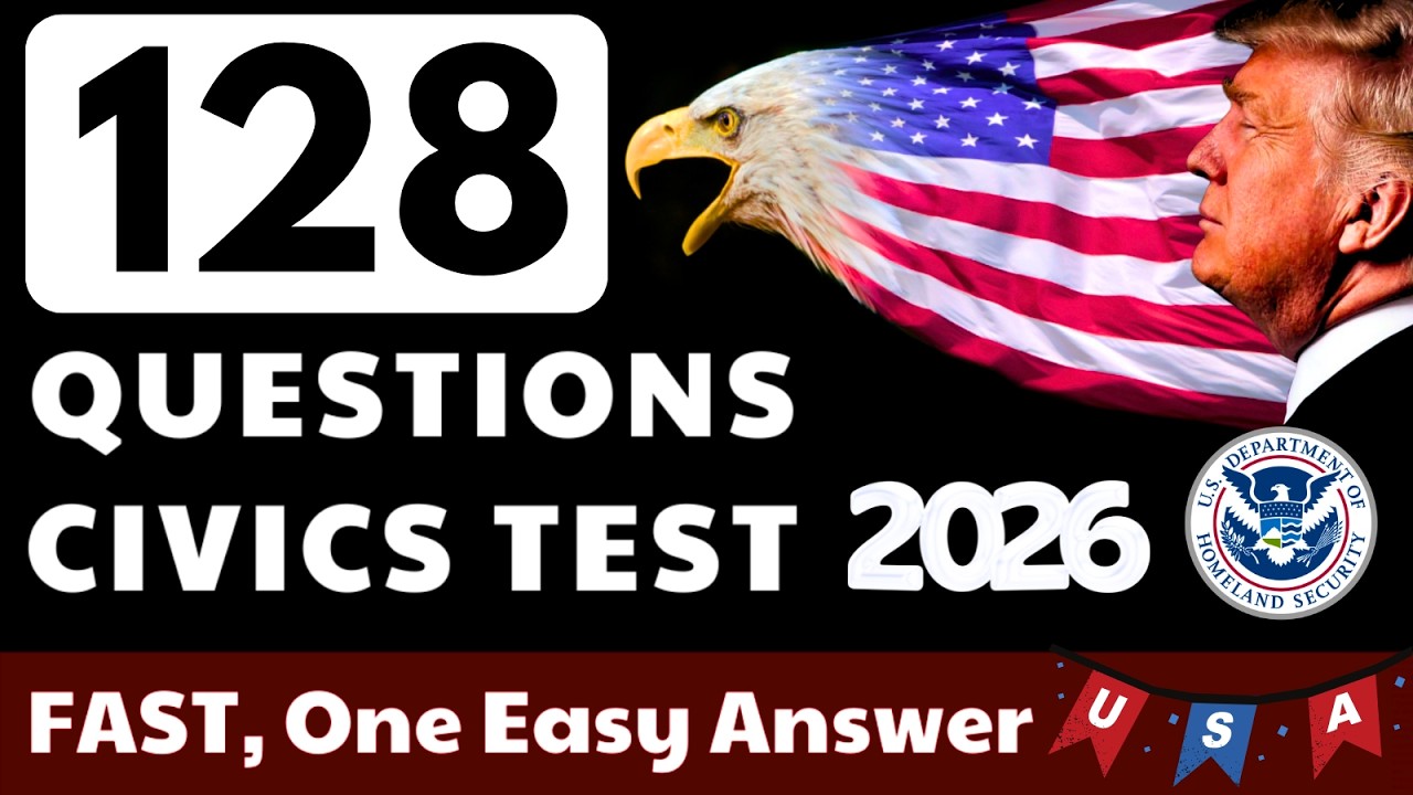 2026 Easy Direct Answers Official 1 to 128 USCIS Civics Test US Citizenship Naturalization Interview