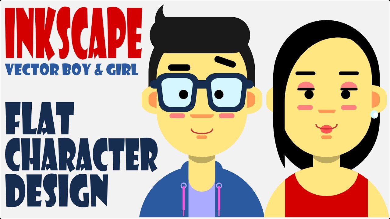 Easy Flat Character Design Using Inkscape | Vector Boy And Girl
