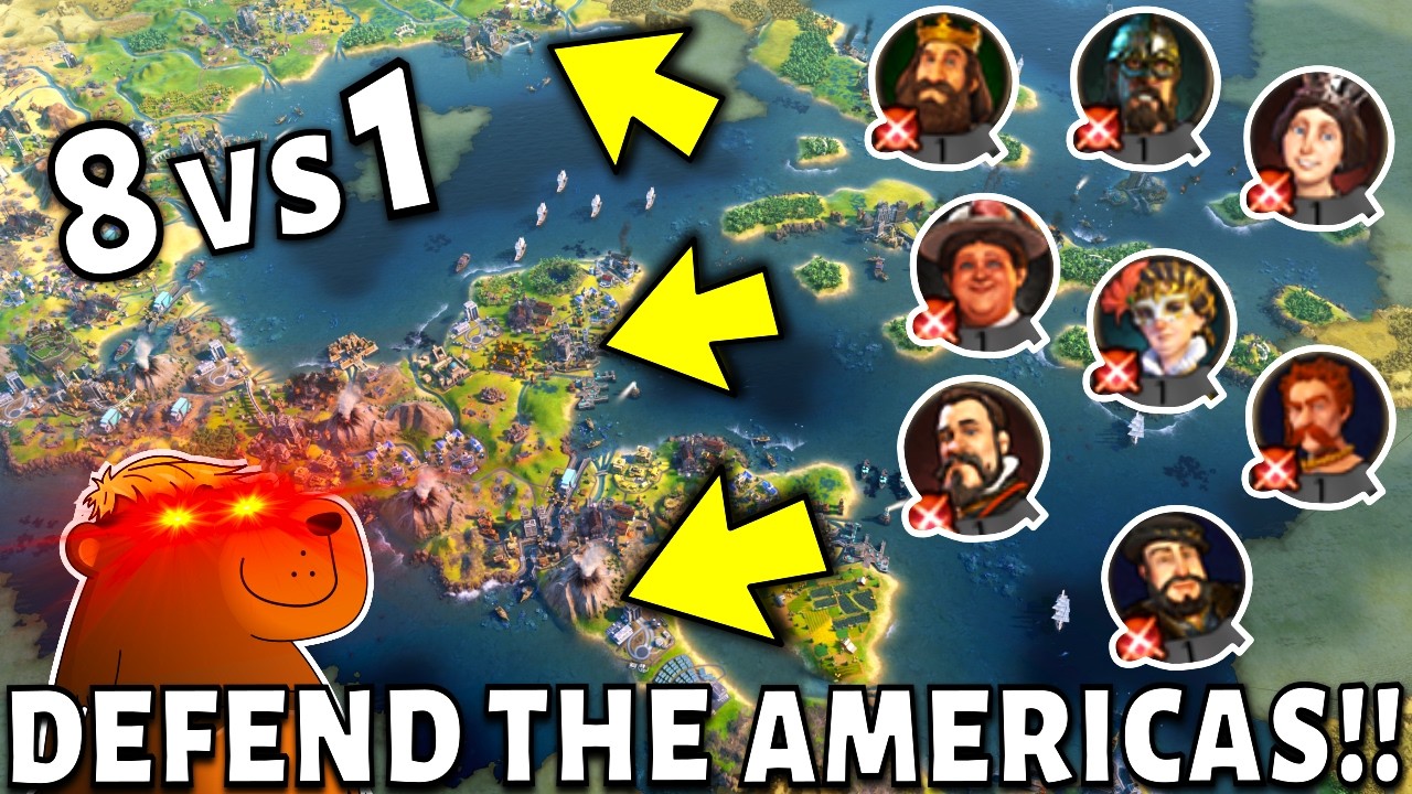 Can I Stop 8 Players Trying To Settle The Americas? (Aztec Civilization VI)