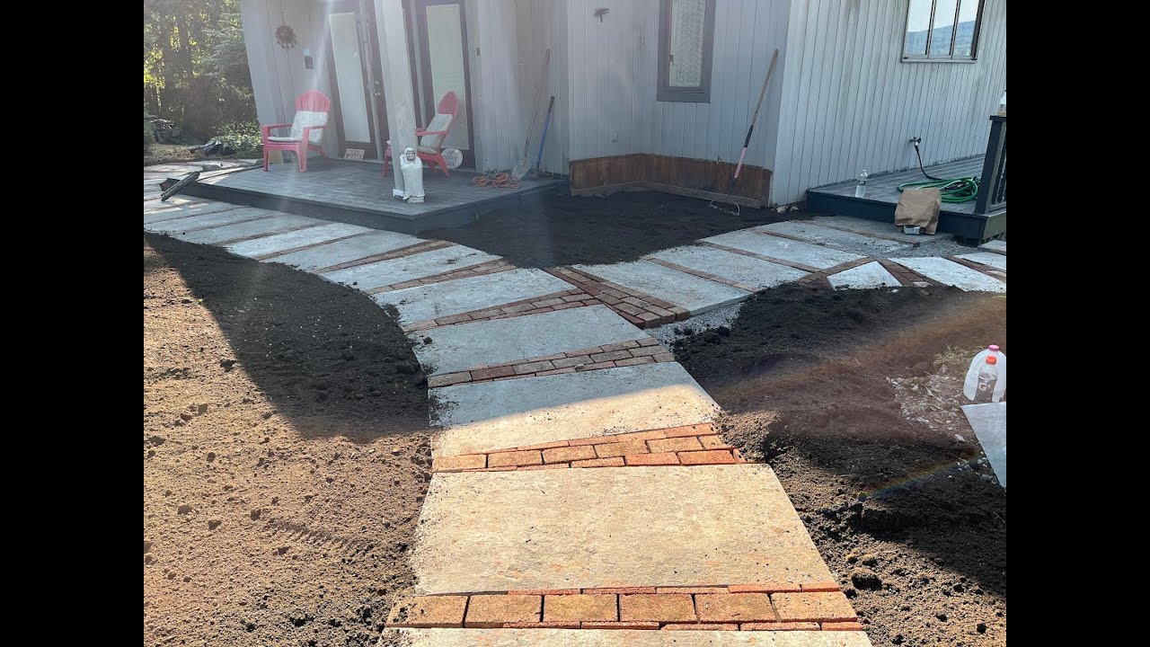 This unique brick & bluestone walkway is one of our favorites | Masseo Landscape Inc