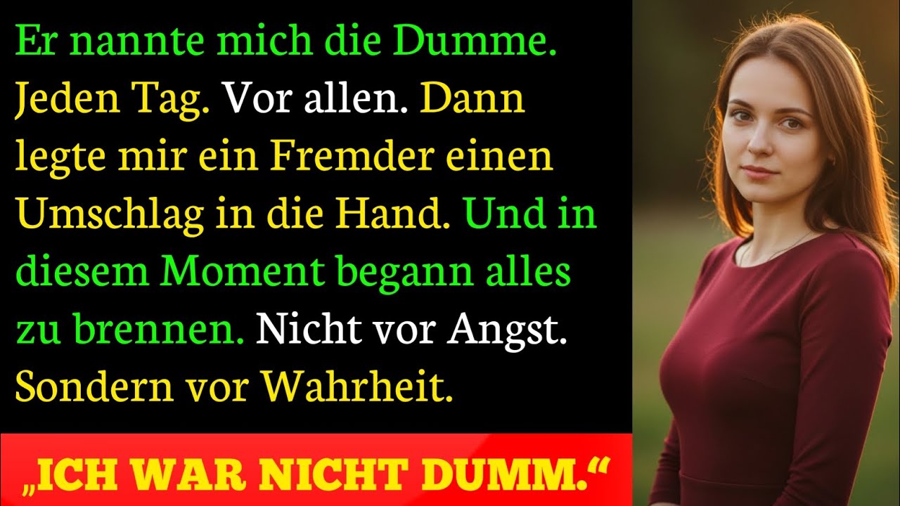 „Er nannte mich die Dumme – bis ein Fremder mir diesen Umschlag gab | Wahre Geschichte“